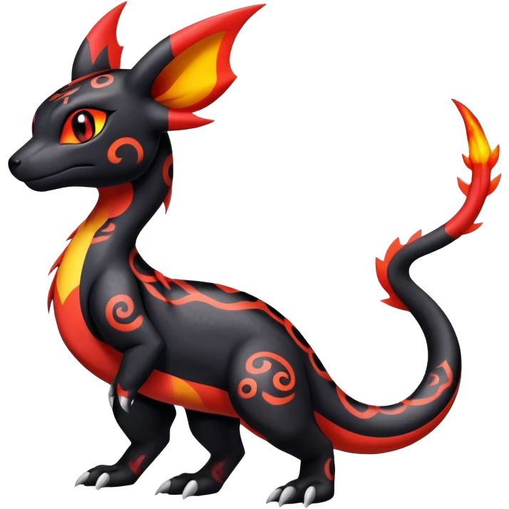 Salandit-Umbreon-Charmeleon-Fakémon-hybrid-creature (full body)  emoji