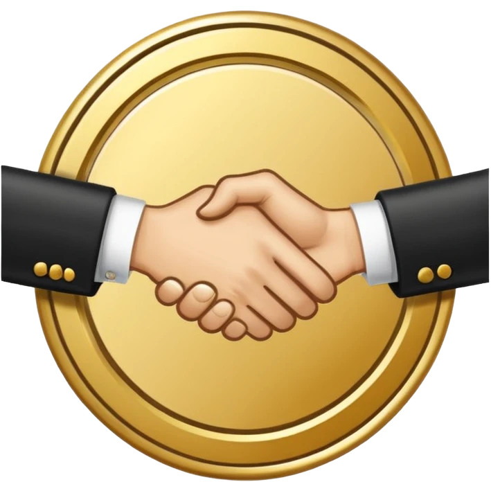 circular achievement style badge border for brand loyalist featuring a handshake and classy border  emoji
