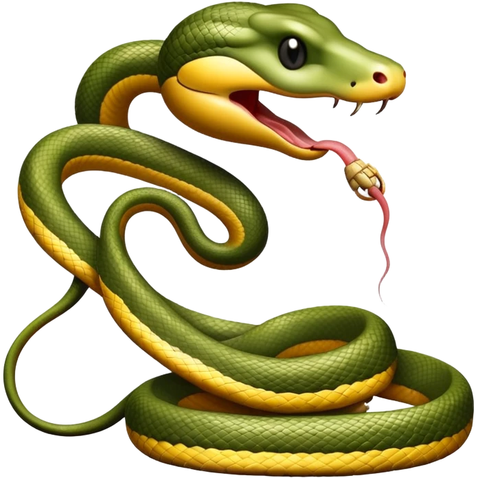 snake swallowing food emoji
