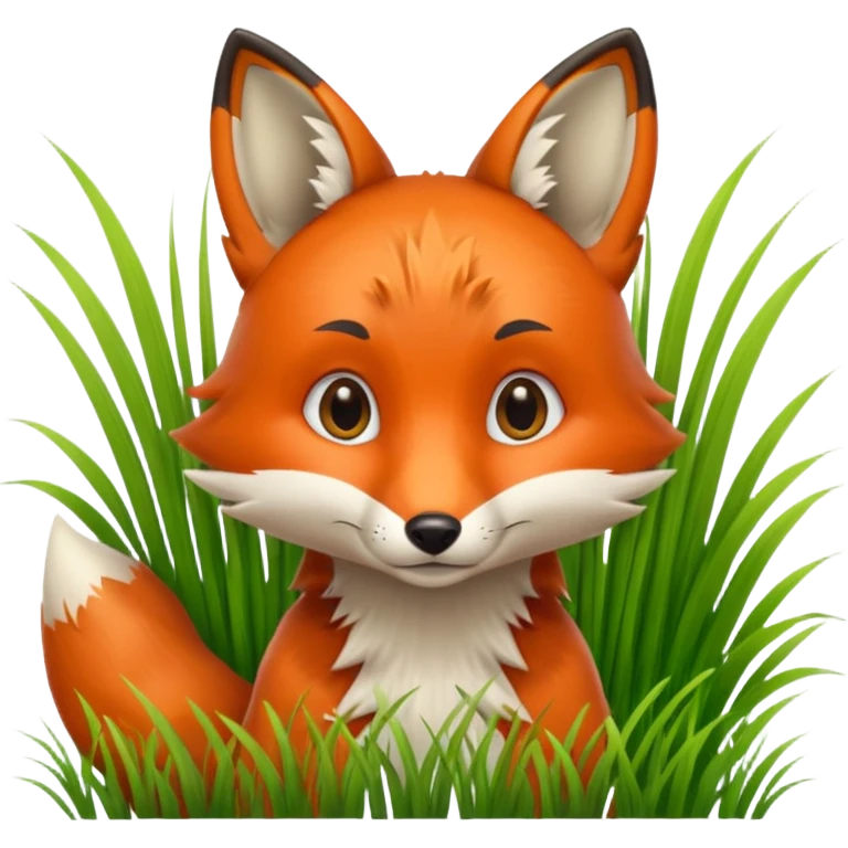 A curious fox peeking from behind tall grass.









































 emoji