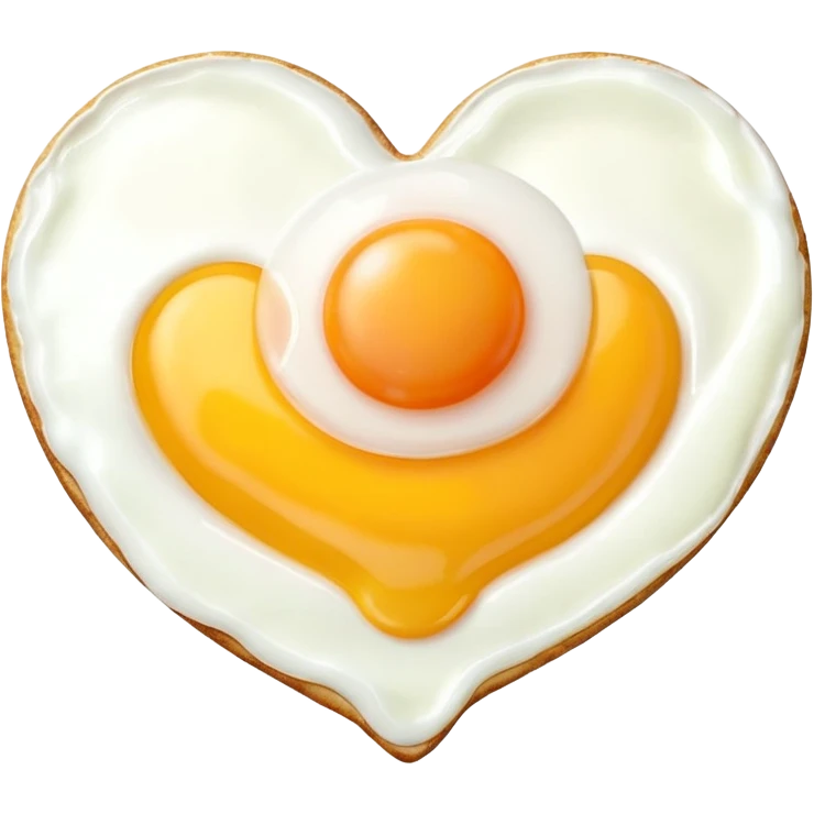 fried egg in the shape of a heart emoji