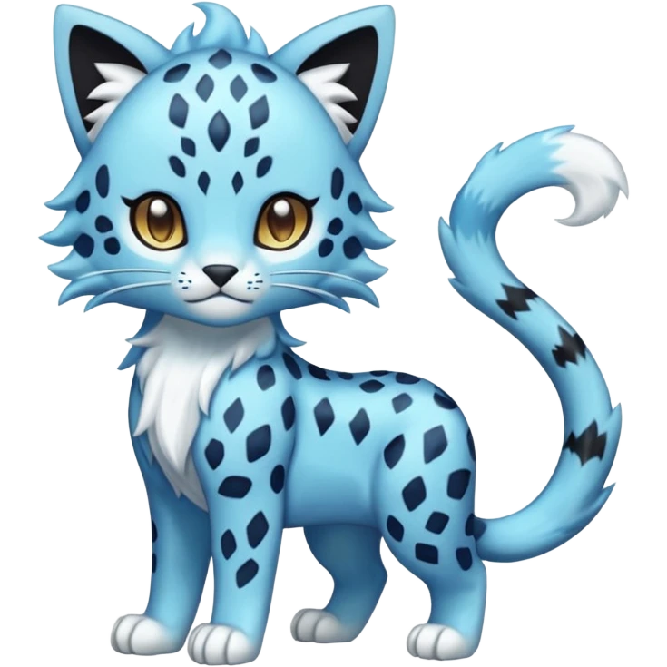 Icy Elemental Pawny Cute Innocent Liepard-Amaura-Litten-Sprigatito-Pokémon-fusion-creature (full body) emoji