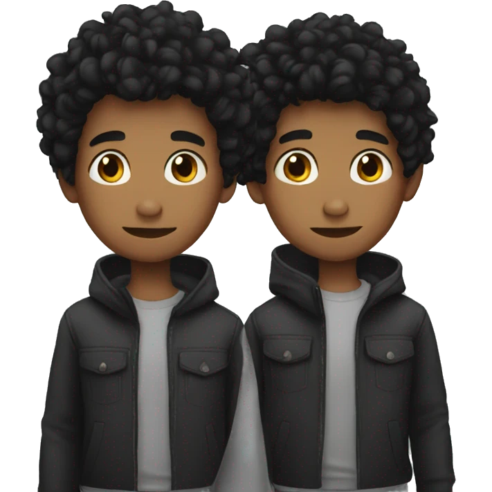 two black hair boys  emoji