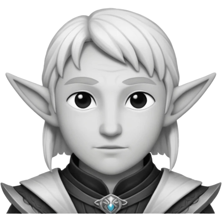 Elfos dnd estilo blanco y negro dibujo emoji