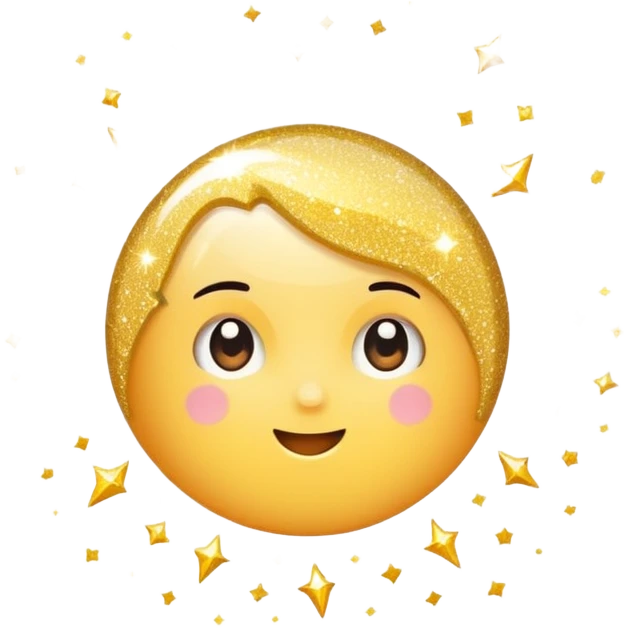  sparkling shiny glitter, with bright sparkles and shimmering particles, simple cute cartoon style emoji