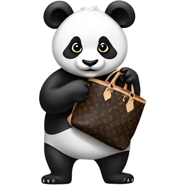 Panda carrying Louis Vuitton neverfull bag  emoji