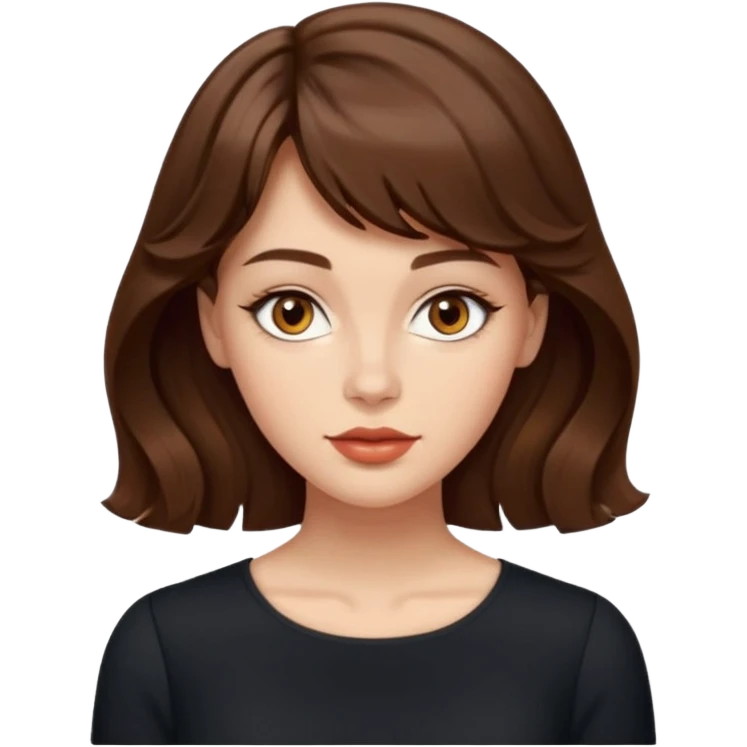 Dalgalı saçlı, hafif perçemli; kehribar gözlü, küçük kalkık burunlu ve dolgun dudaklı. Oval yüzlü, çıkık elmacık kemikli. Omuzları geniş, beli ince, kalçası dolgun.şık bir tarzda, dikkat çekici bir kadın. siyah üstü olucak. emoji