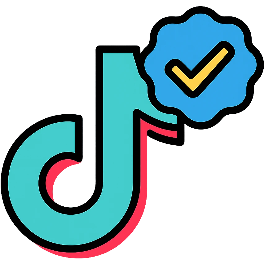 TikTok verified icon, clean, recognizable, suitable for social media emoji
