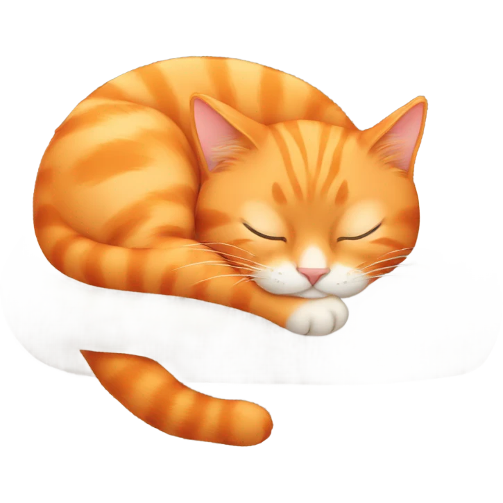 Orange cat sleeping emoji