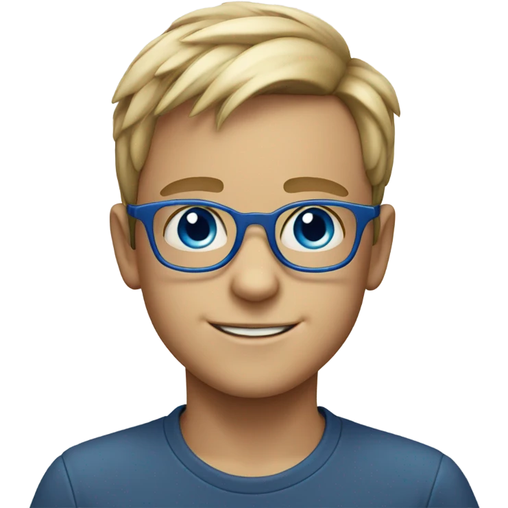 smiling boy with blue glasses eyes emoji