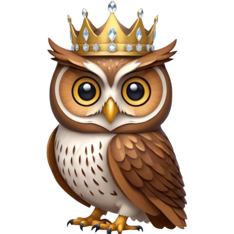 Owl Duke – wise owl with crystal crown perched gracefully. emoji