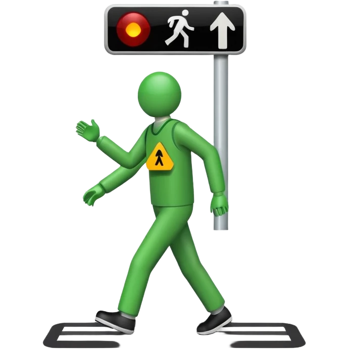 Crosswalk Light signal icon , Green walking man. emoji