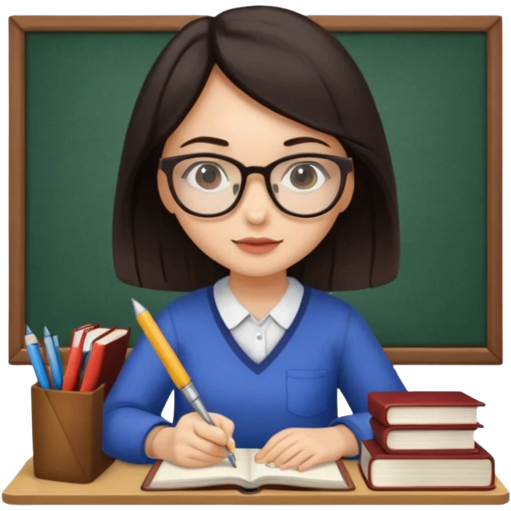 dark hair light skin girl with long hair studying for medical school exam  emoji