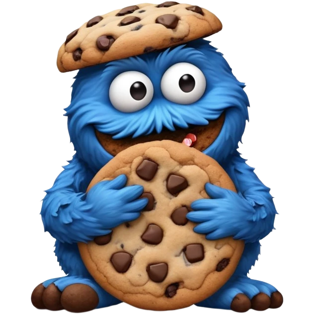 A chocolate cookie monster  emoji
