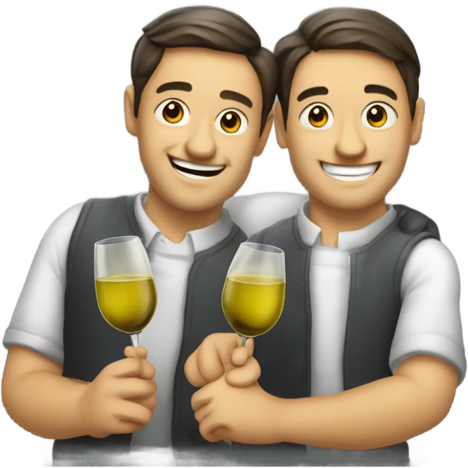 Sœur qui boivent de l’alcool à deux emoji
