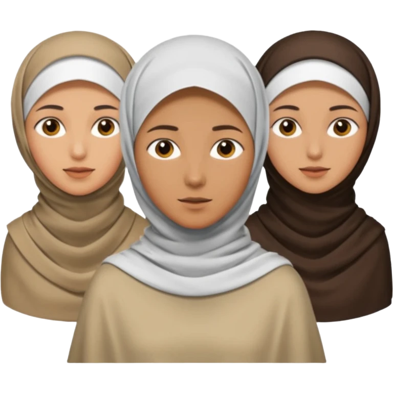1 man emoji with short hair and 4 veiled women emoji