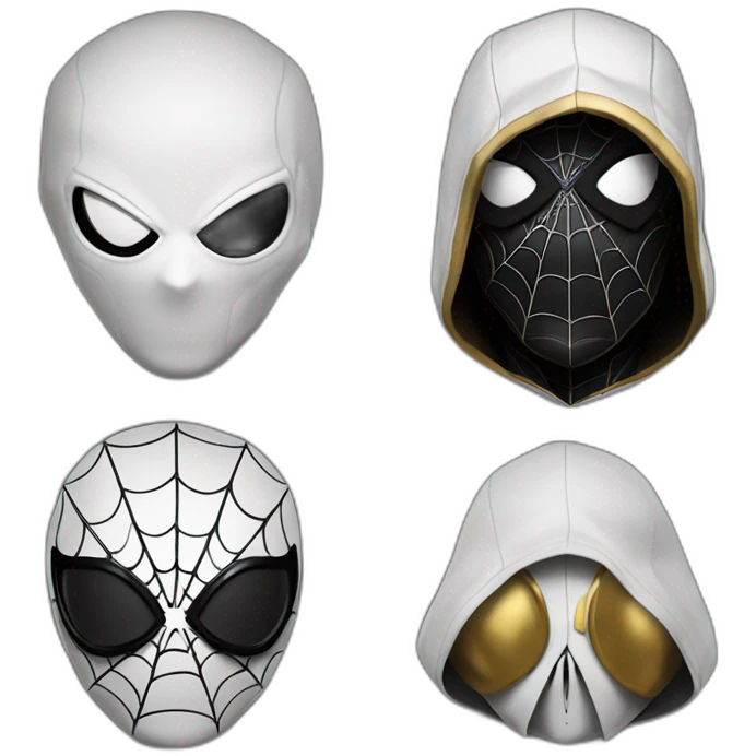 spider man déguiser en assassin's creed noir et doré emoji