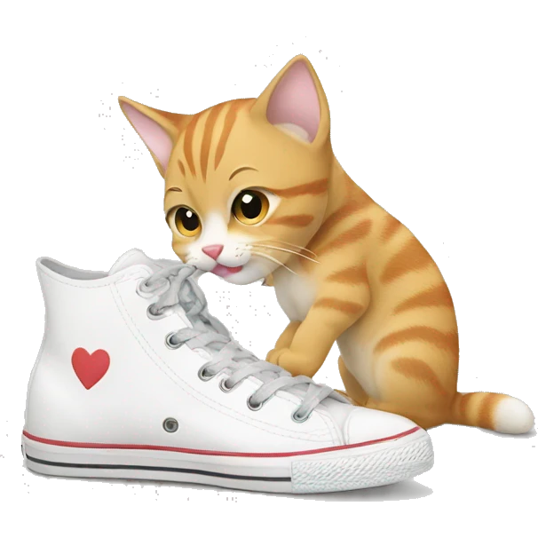 Cat kissing shoes emoji