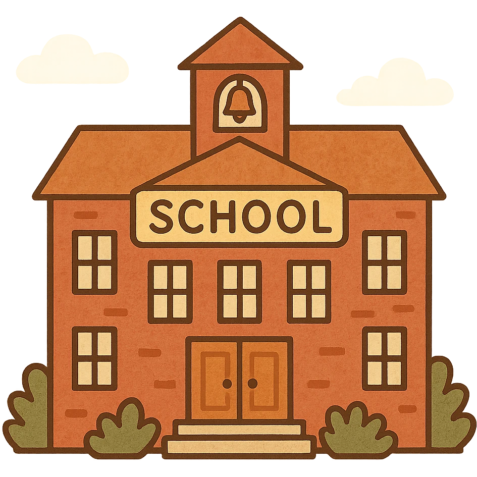 school building, classic style, simple, clear details emoji