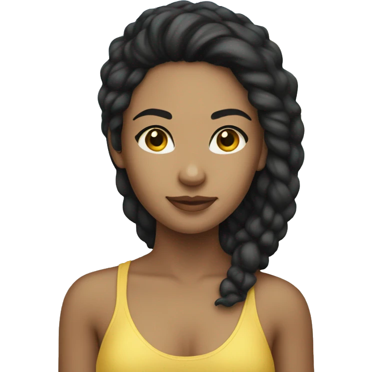 light skinned girl on beach black hair emoji