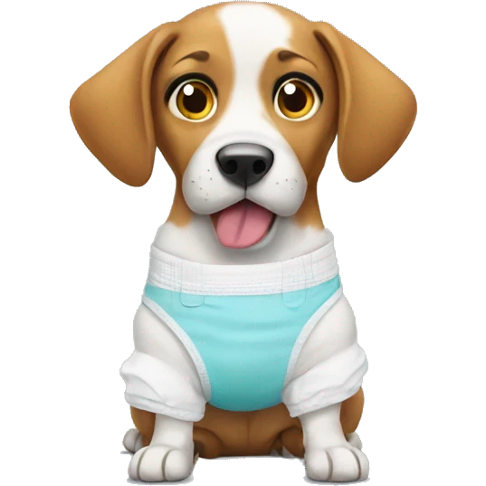 Dog wearing diaper  emoji