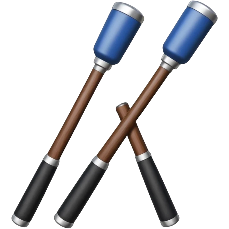 two police batons with handles  emoji