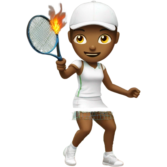 tennis player shooting fire emoji