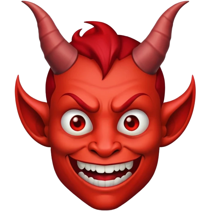 mischievous face with devil horns and smirk emoji