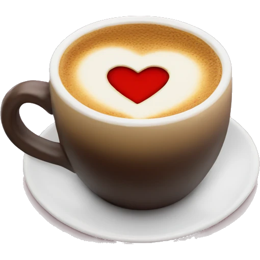 Espresso cup heart foam emoji