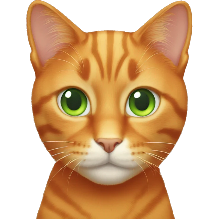 Orange cat with green eyes emoji