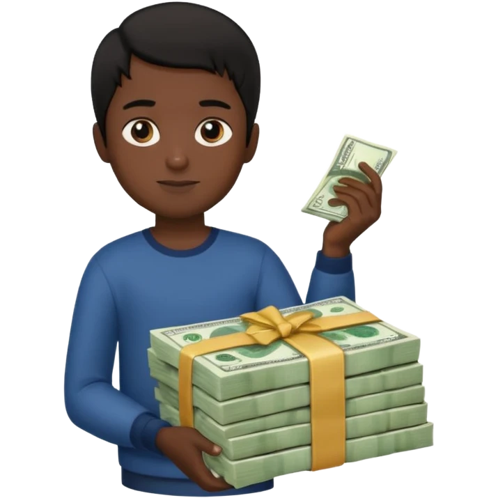 Has un chico con mucha plata en sus manos y que tenga pelo negro  emoji