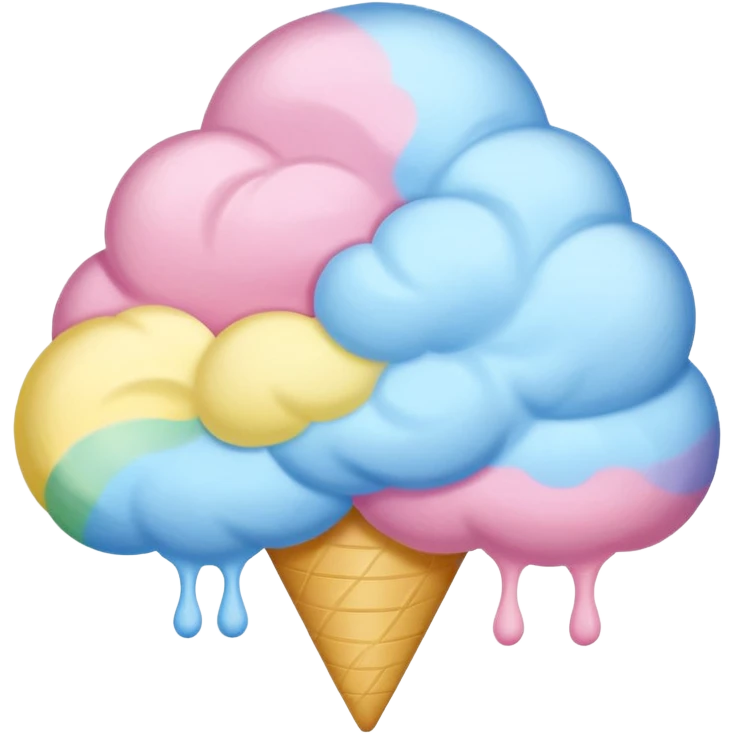 Cotton Candy, Rainbow Cotton Candy – mixed pastel layers of pink, yellow, and blue. emoji