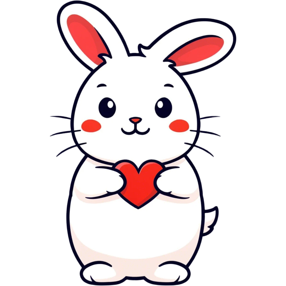 rabbit with heart emoji