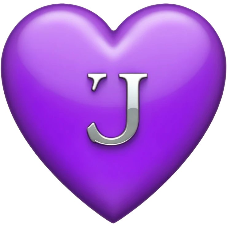 The Letter “j” inside a Purple Heart emoji
