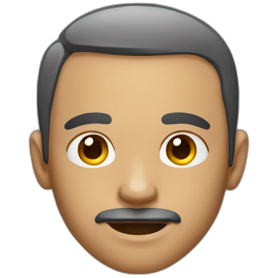 A man with tattoo on his face and a square chin. emoji
