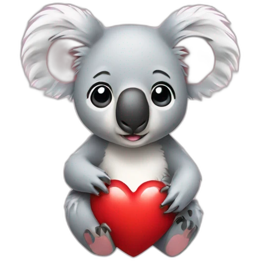 Koala with heart emoji