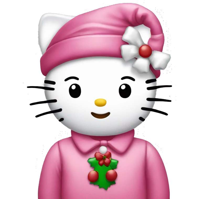 Pink hello kitty Christmas  emoji