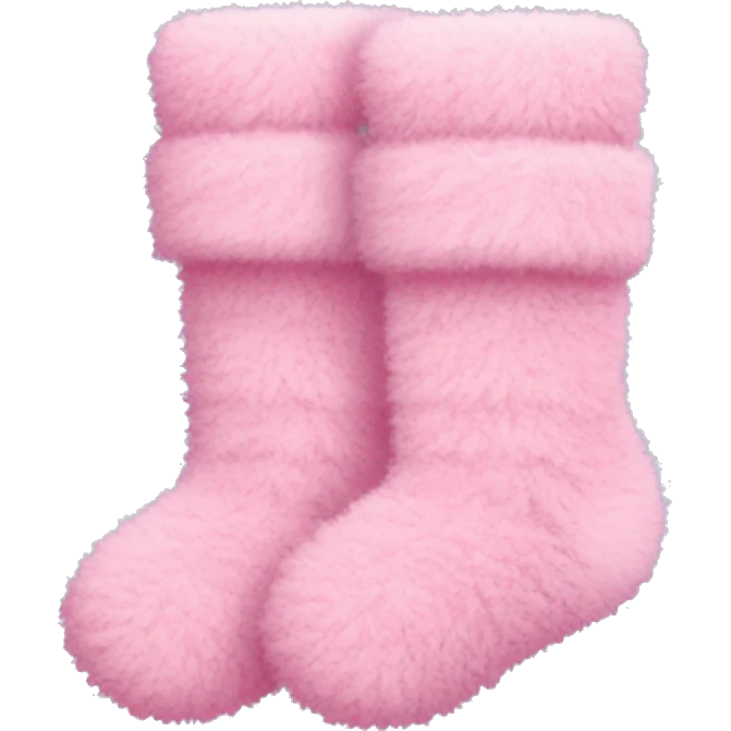 Pink fluffy socks cozy emoji