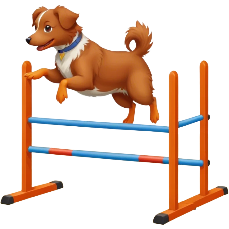 A duck toller dog agility emoji