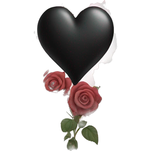 black heart with roses emoji