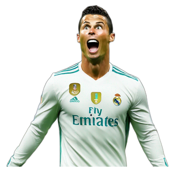 Cristiano Ronaldo qui fait sa sélébration emoji