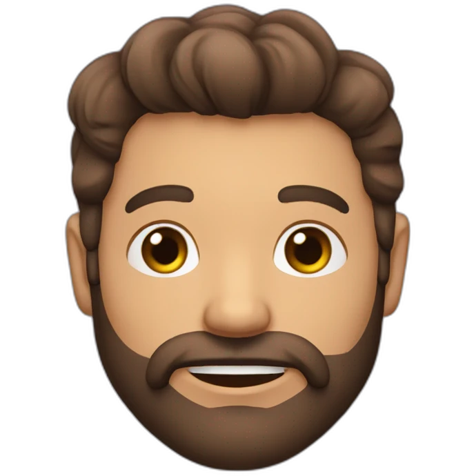 homme chauve avec une barbe brune emoji