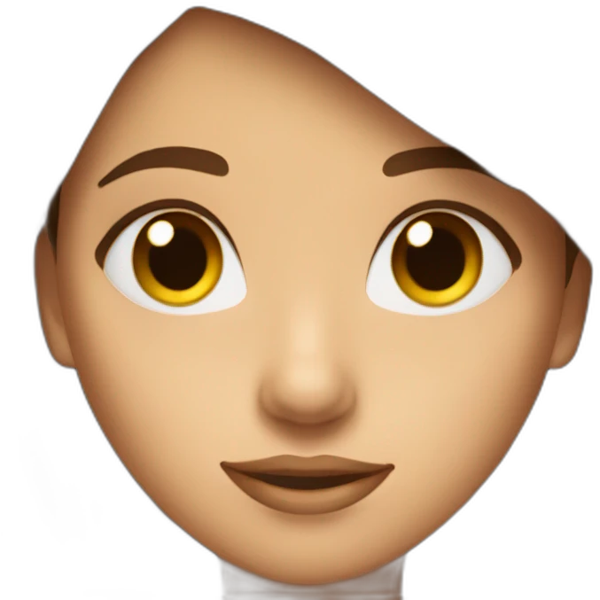 femme cheveux brune yeux marron emoji