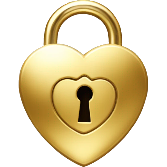Gold heart shaped padlock emoji