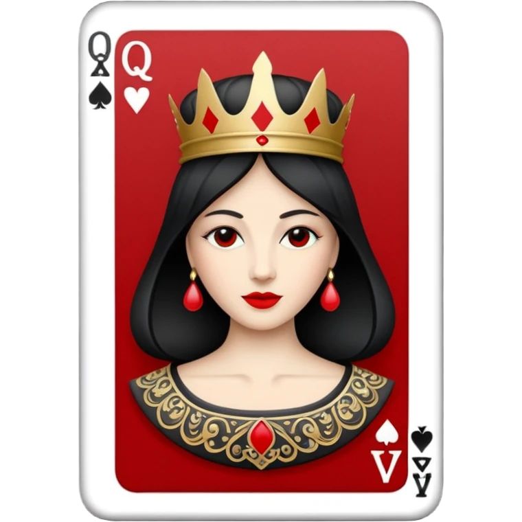 Solitaire card queen emoji