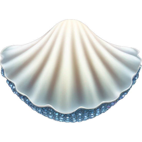 Clam shell with disco ball pearl emoji