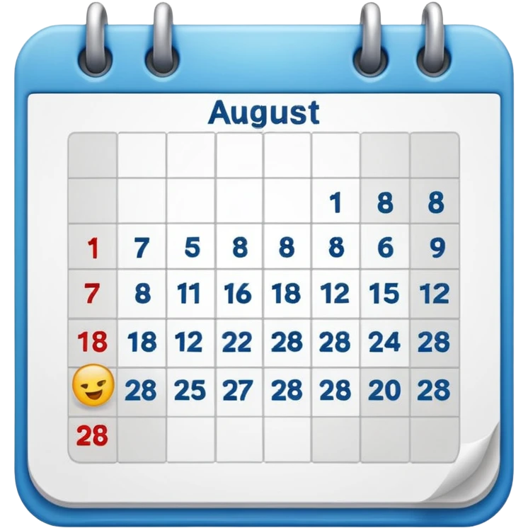 Emoji of calendar page for August 18 emoji