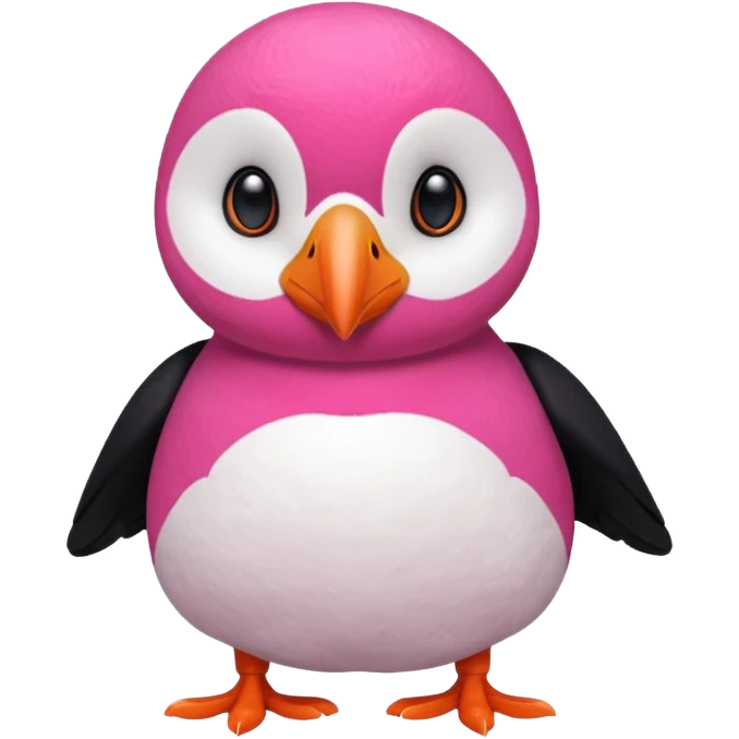 pink puffin stuffinf emoji