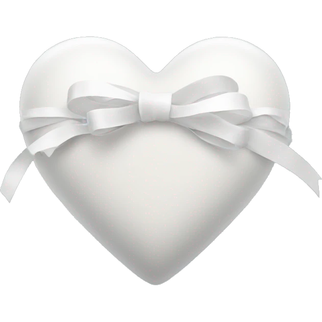 White heart with ribbon bow emoji