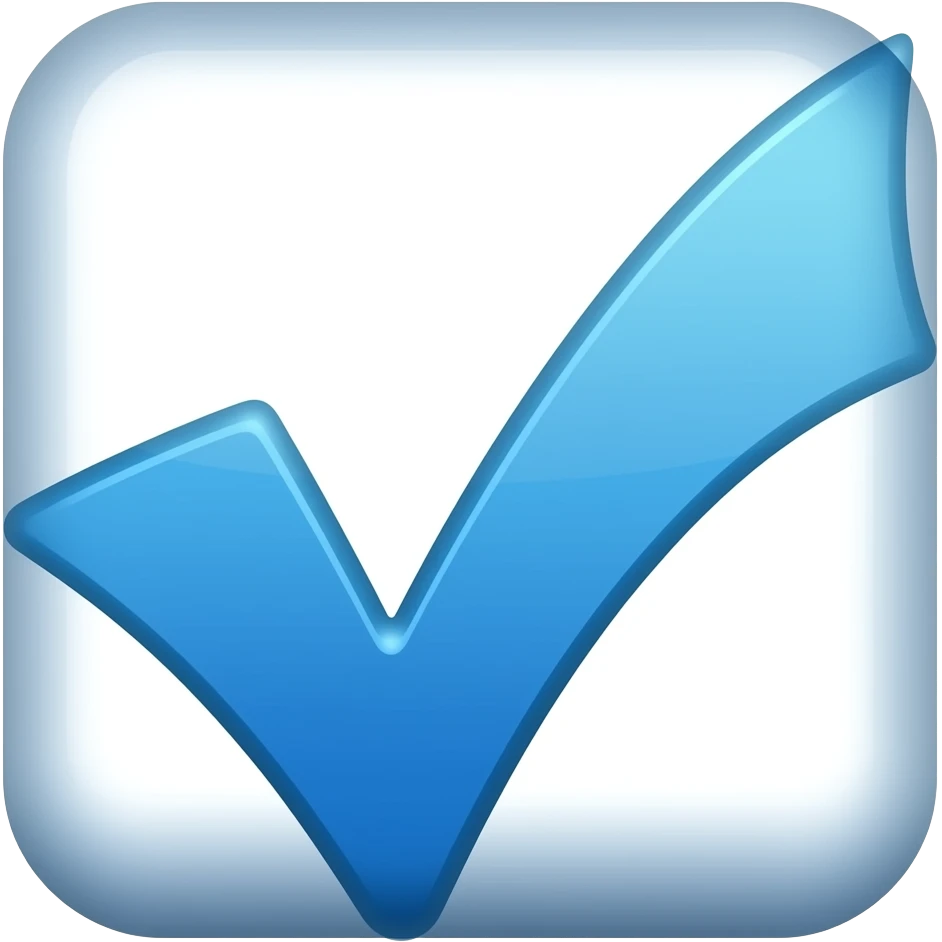 blue check mark emoji